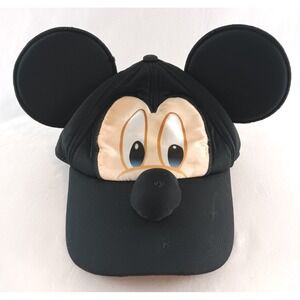 Disney on Ice Mickey Mouse Face Ears Hat Cap Junior Black Boys Baseball Hat